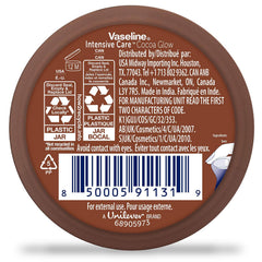 Vaseline Cocoa Glow travel-size tube ready for on-the-go moisture.