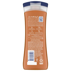 Vaseline Cocoa Radiant body lotion swatch highlights non-greasy nourishment.