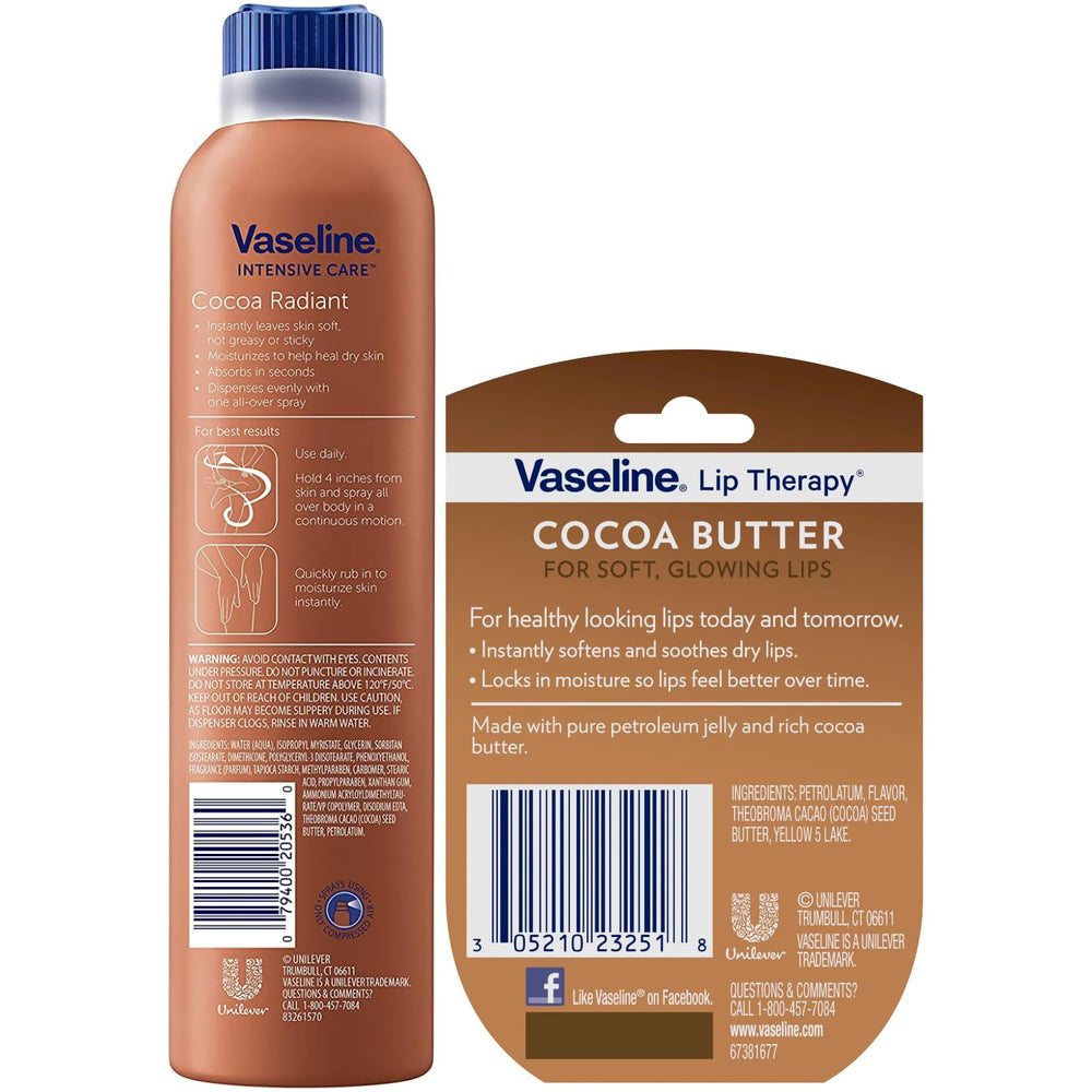 Vaseline Cocoa Radiant Lip Therapy mini for on-the-go lip hydration.