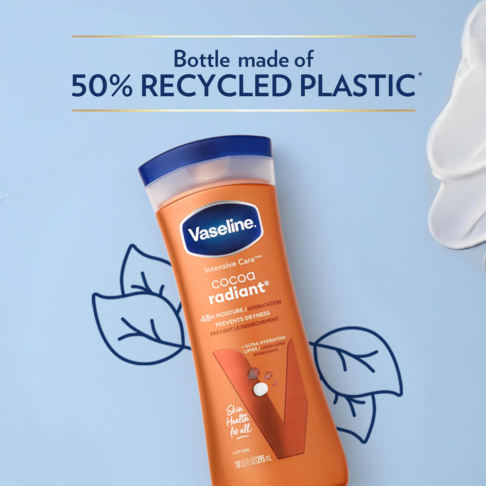 Vaseline Cocoa Radiant skin look glow after use.