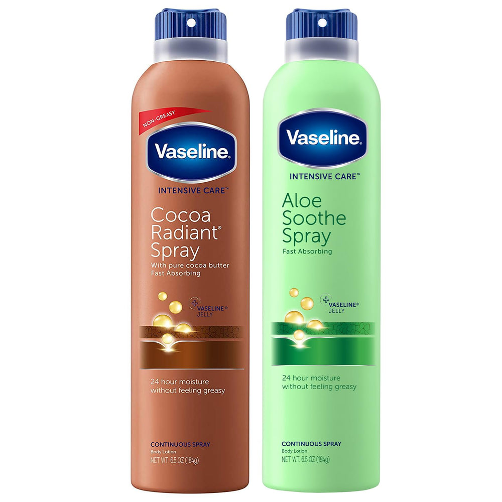 Vaseline Cocoa Radiant Spray bottle for quick, non-greasy moisture after shower