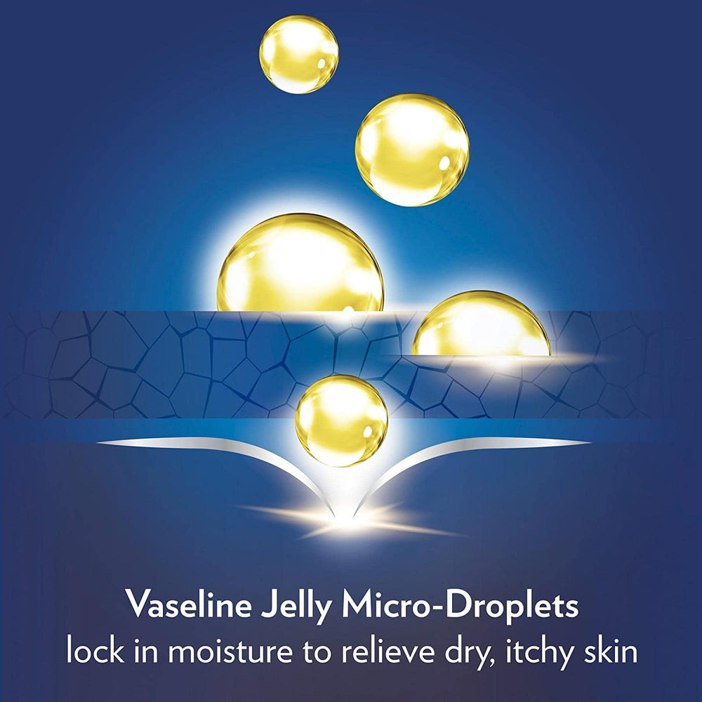 Vaseline Cocoa Radiant texture-on-skin after misted lotion for balanced moisture.