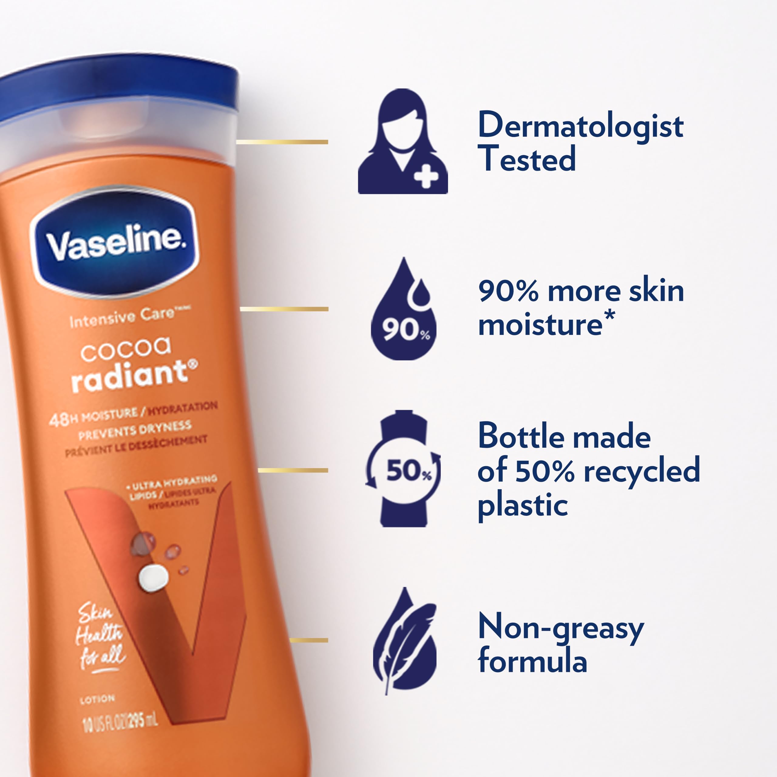 Vaseline Cocoa Radiant two-pack display demonstrates value and convenience.