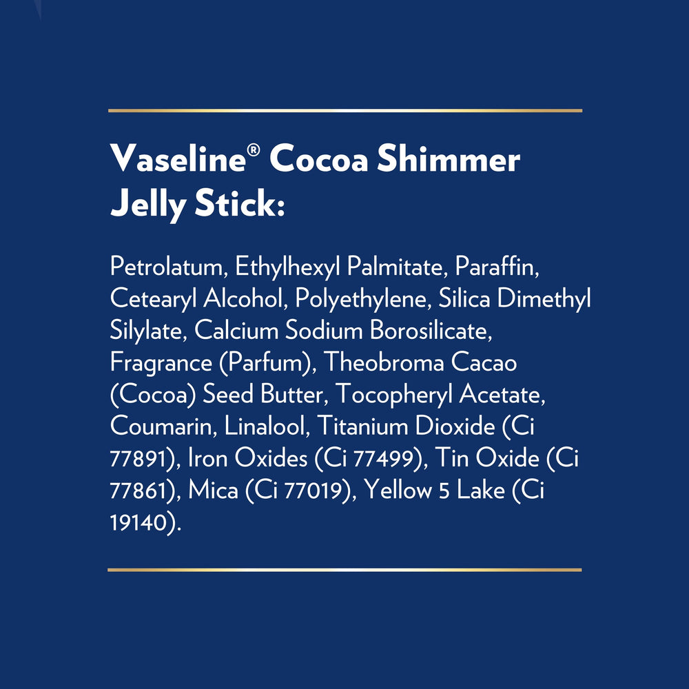 Vaseline Cocoa Shimmer Jelly Stick pack of 3 offers on-the-go moisture.