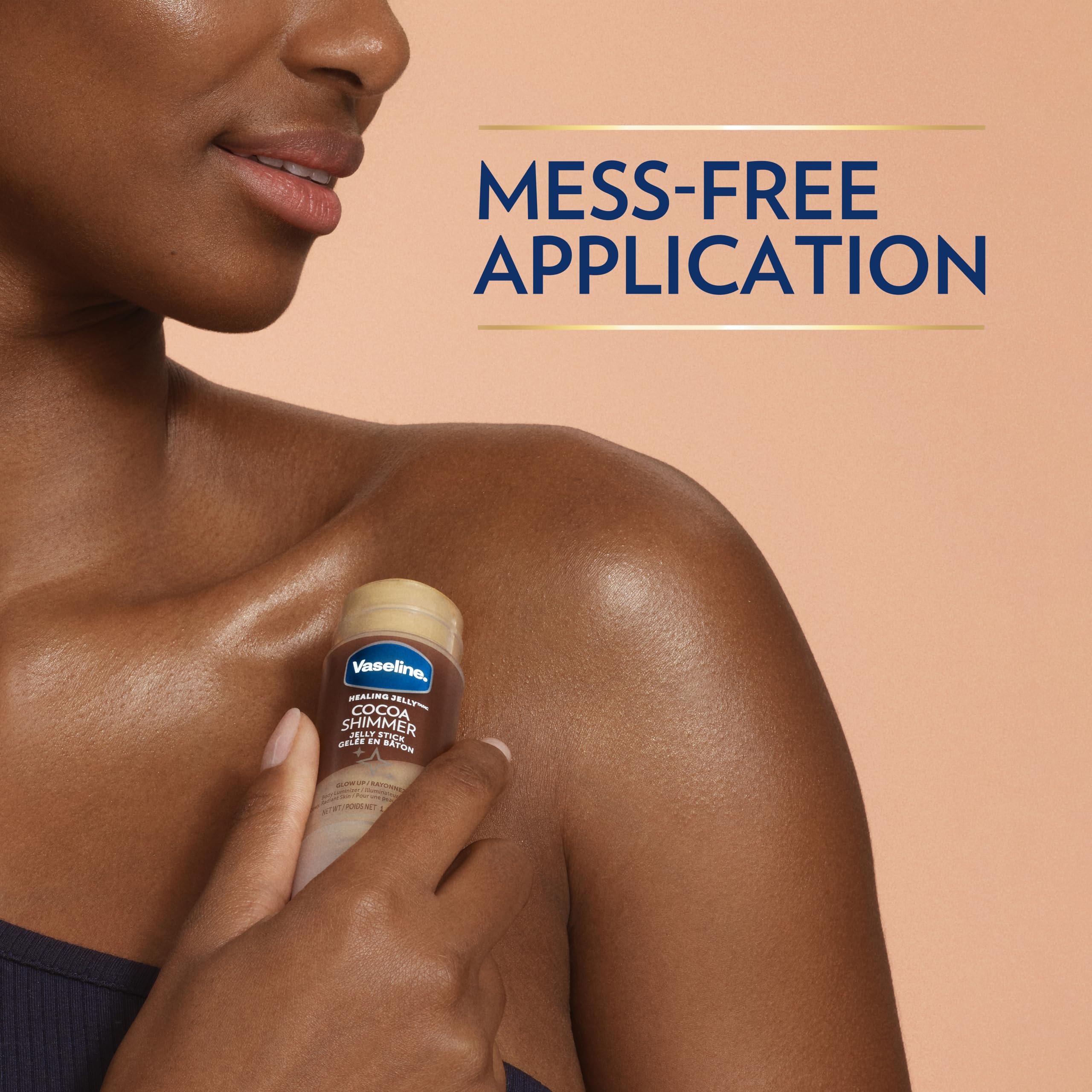 Vaseline Cocoa Shimmer Jelly Stick travel-size design fits in small bags.