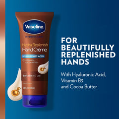 Aplicacion de crema de manos Vaseline con acido hialuronico mejora tersura.