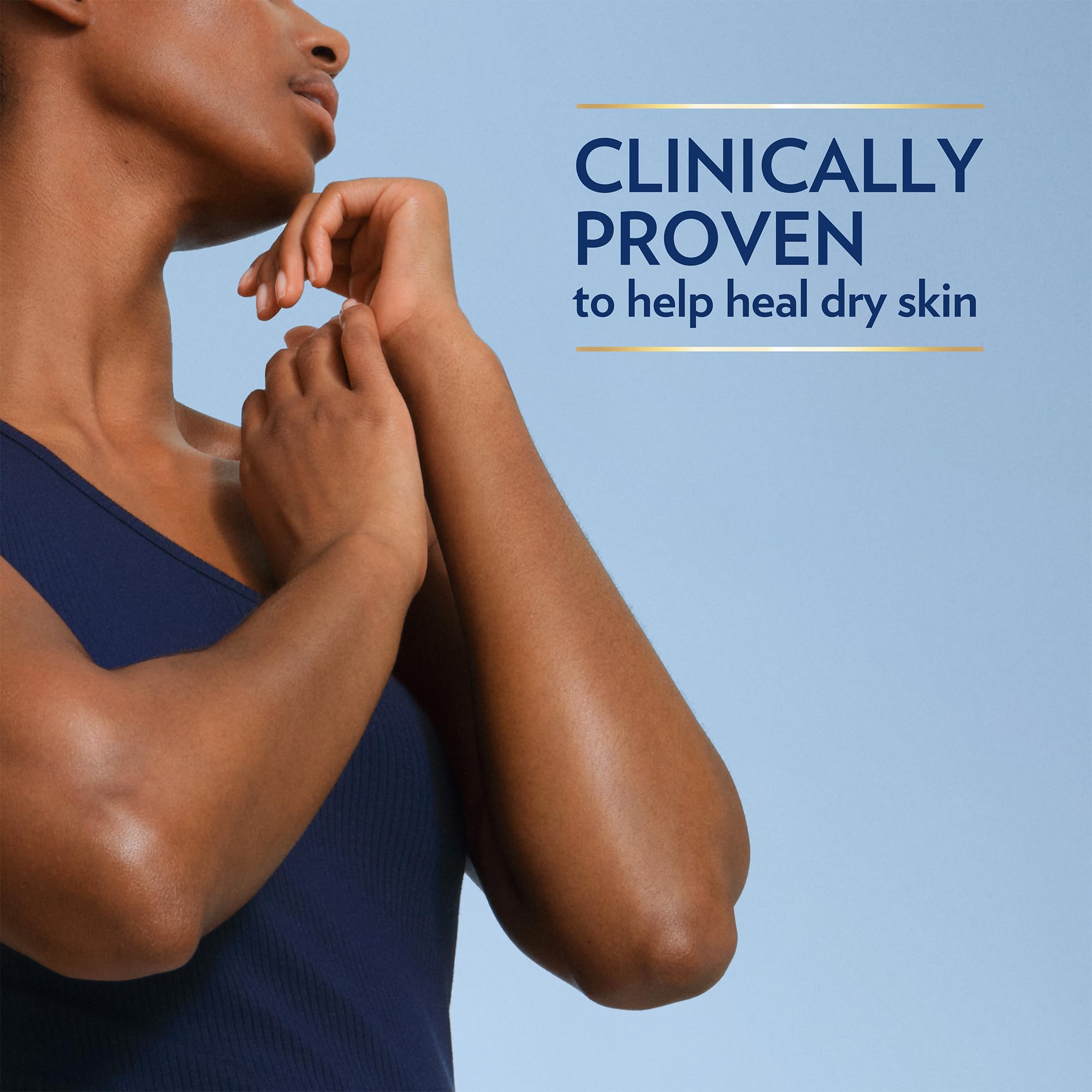 Vaseline elbows knees heels application shows targeted dry-skin relief.