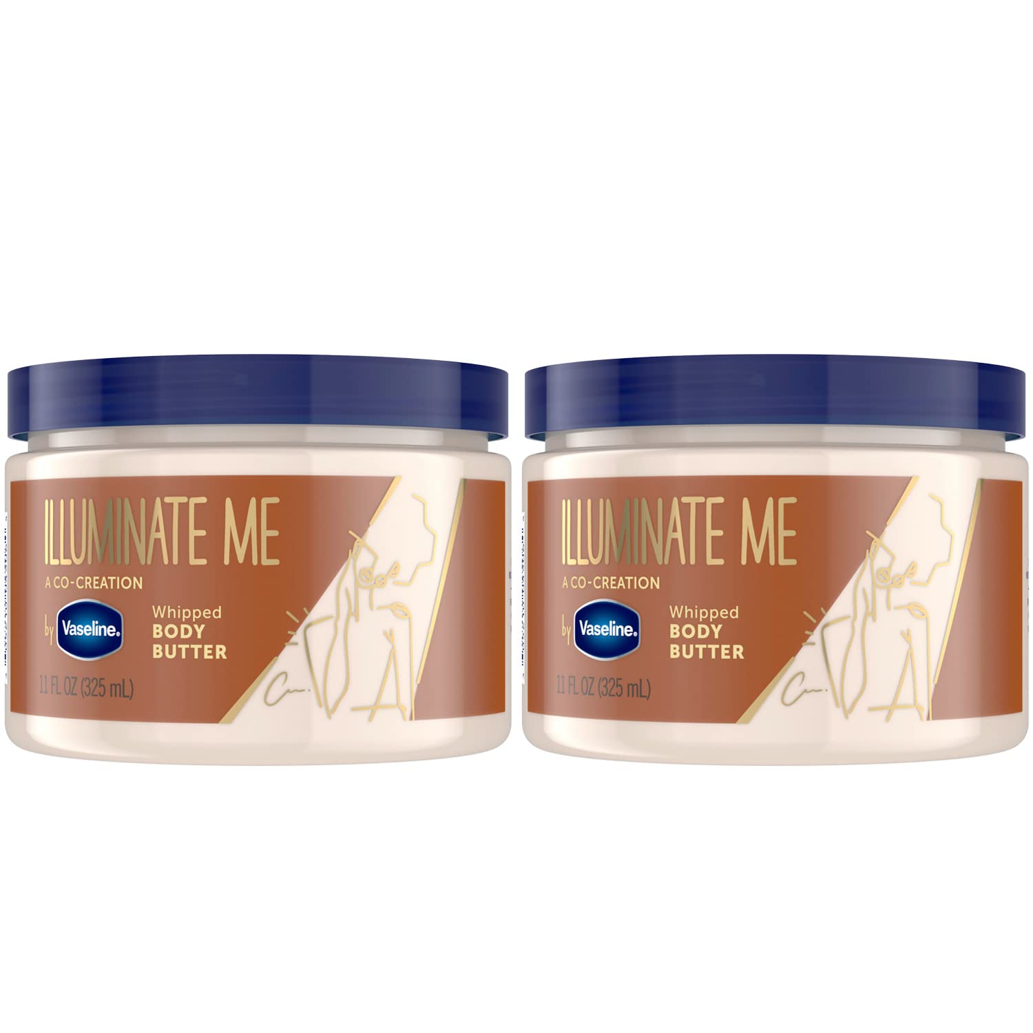 Vaseline Illuminate Me whipped butter jar close-up showing rich texture for luminous skin