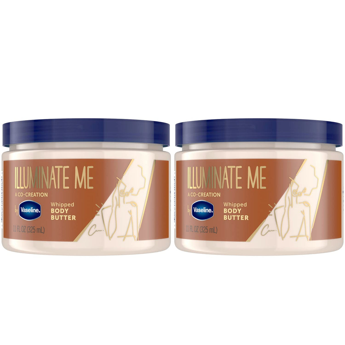 Vaseline Illuminate Me whipped butter jar close-up showing rich texture for luminous skin