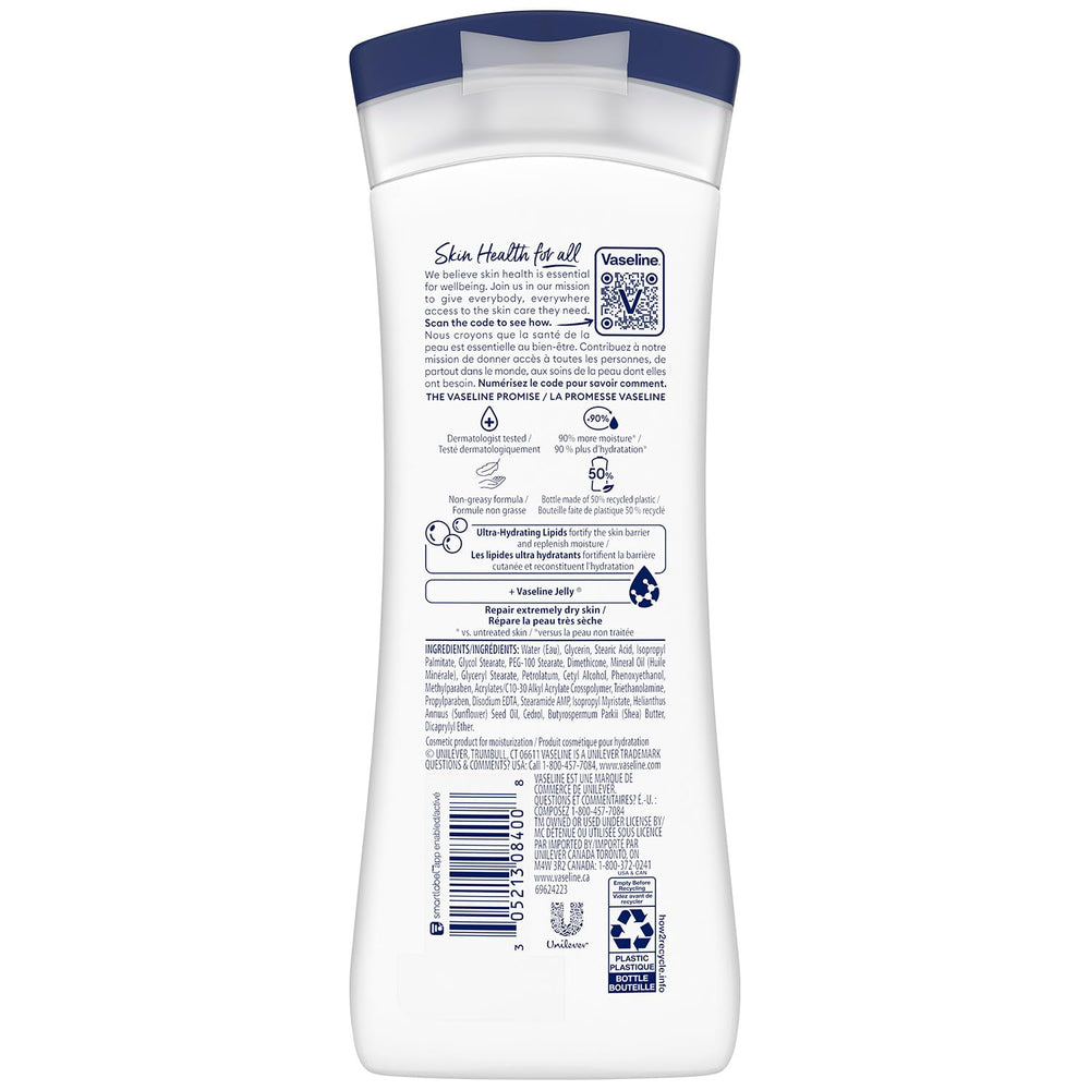 Vaseline Intensive Care Lotion unscented texture closeup highlighting non-greasy feel