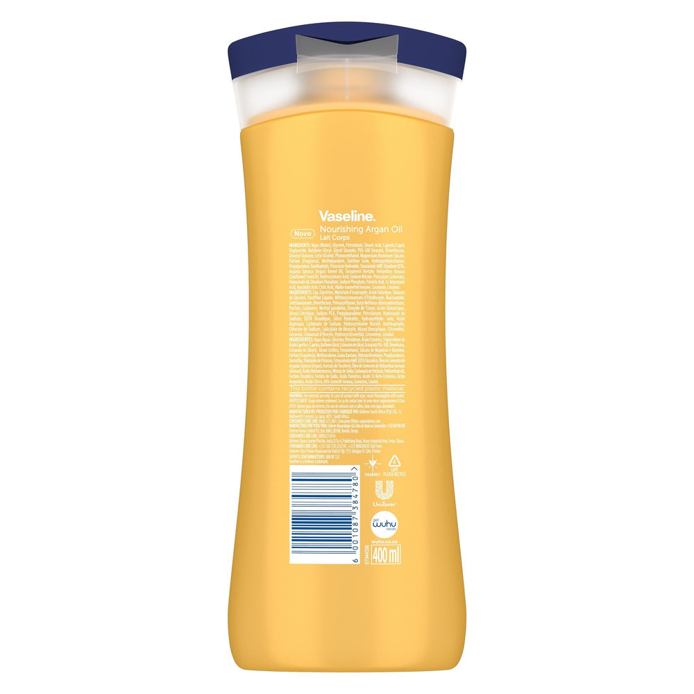 Vaseline Intensive Care Nourishing Argan Oil Lotion pump-dispense for easy application.