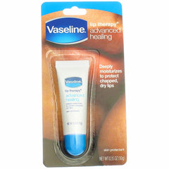 Vaseline Lip Therapy Advanced Formula four-pack packaging offers portable lip care.