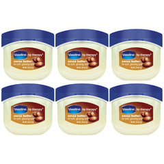Vaseline Lip Therapy Cocoa Butter pack front shows six mini balms for on-the-go moisture.