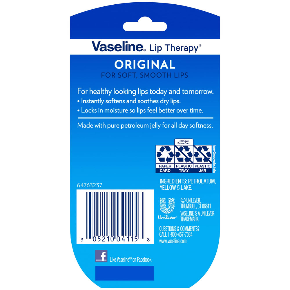 Vaseline Lip Therapy Original mini jars top-view stacked for bulk stocking and display.