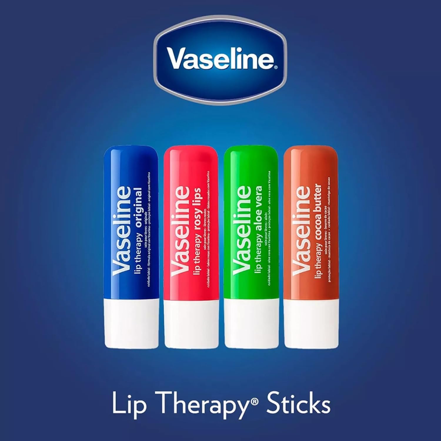 Vaseline Lip Therapy Original Pack travel-size sticks fit pockets and purses.