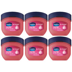 Vaseline Lip Therapy Rosy Lips mini jar close-up delivering hydration