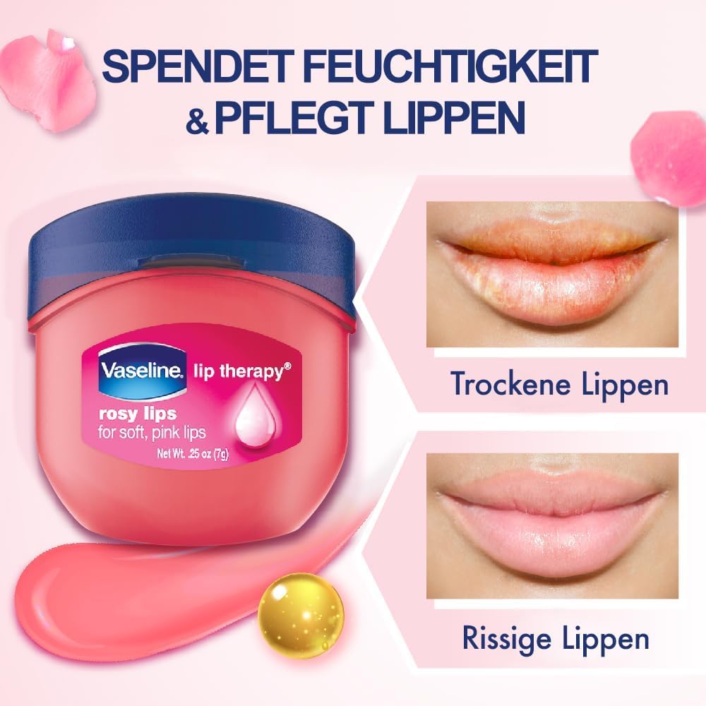 Vaseline Lip Therapy Rosy Lips Mini on the go use for travel hydration