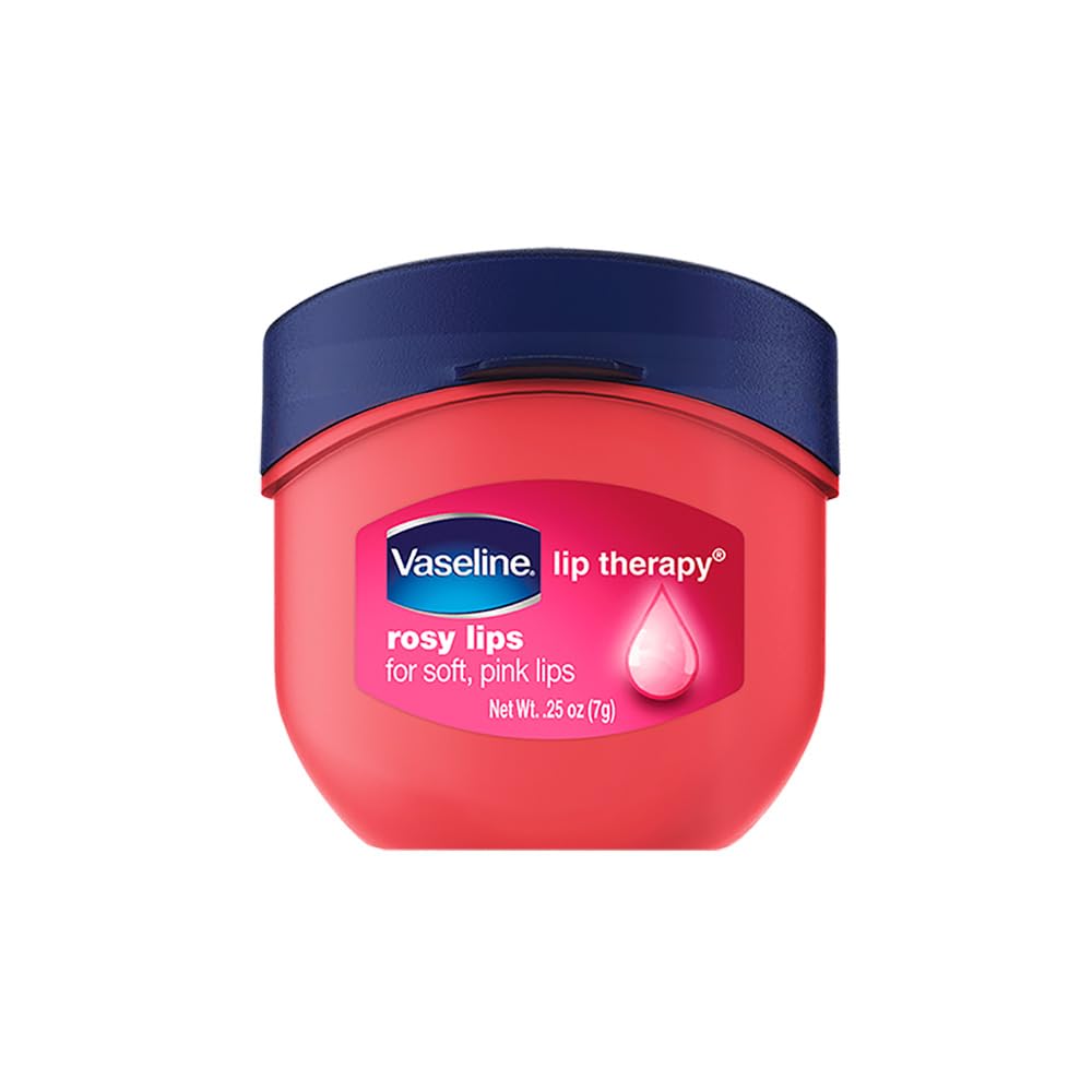 Vaseline Lip Therapy Rosy Lips Mini pocket jar highlighted for pocket-size convenience