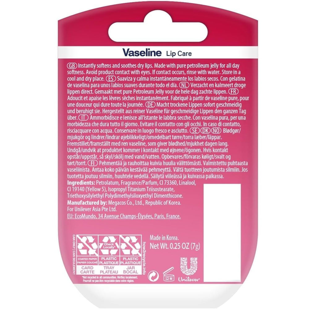Vaseline Lip Therapy Rosy Lips Mini Rose fragrance emphasizes gentle scent on lips