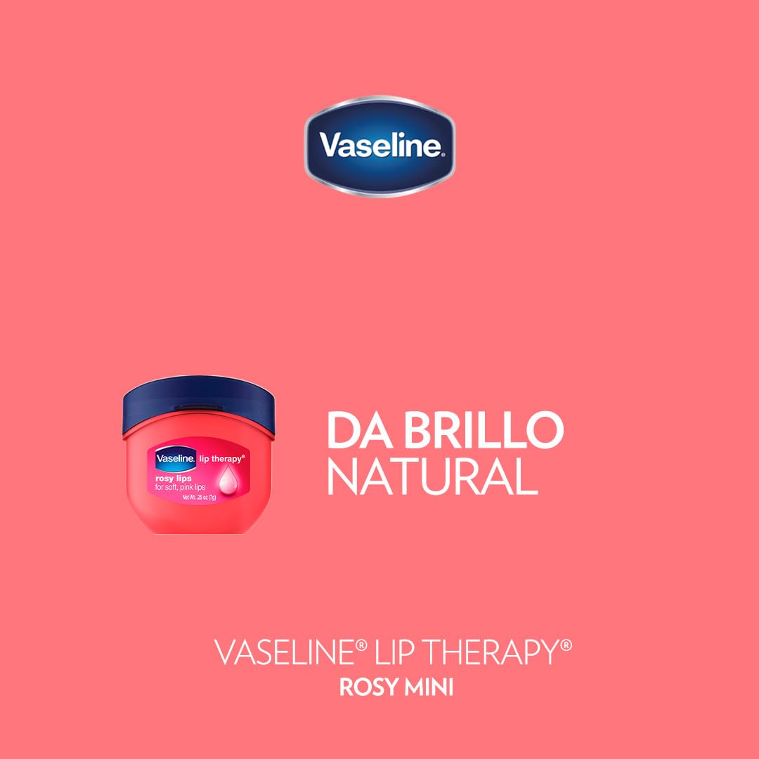 Vaseline Lip Therapy Rosy Lips Mini Rose tint demonstrates soft pink lip color