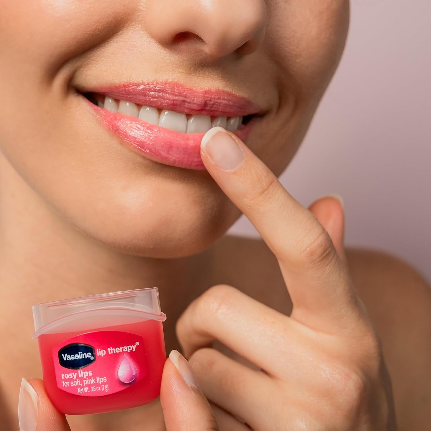 Vaseline Lip Therapy Rosy Lips Mini soft pink glow highlights rosy sheen
