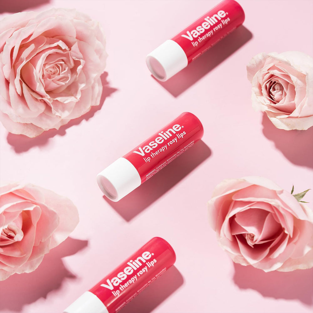 Vaseline Lip Therapy Rosy Lips portable case ready for pockets and bags.