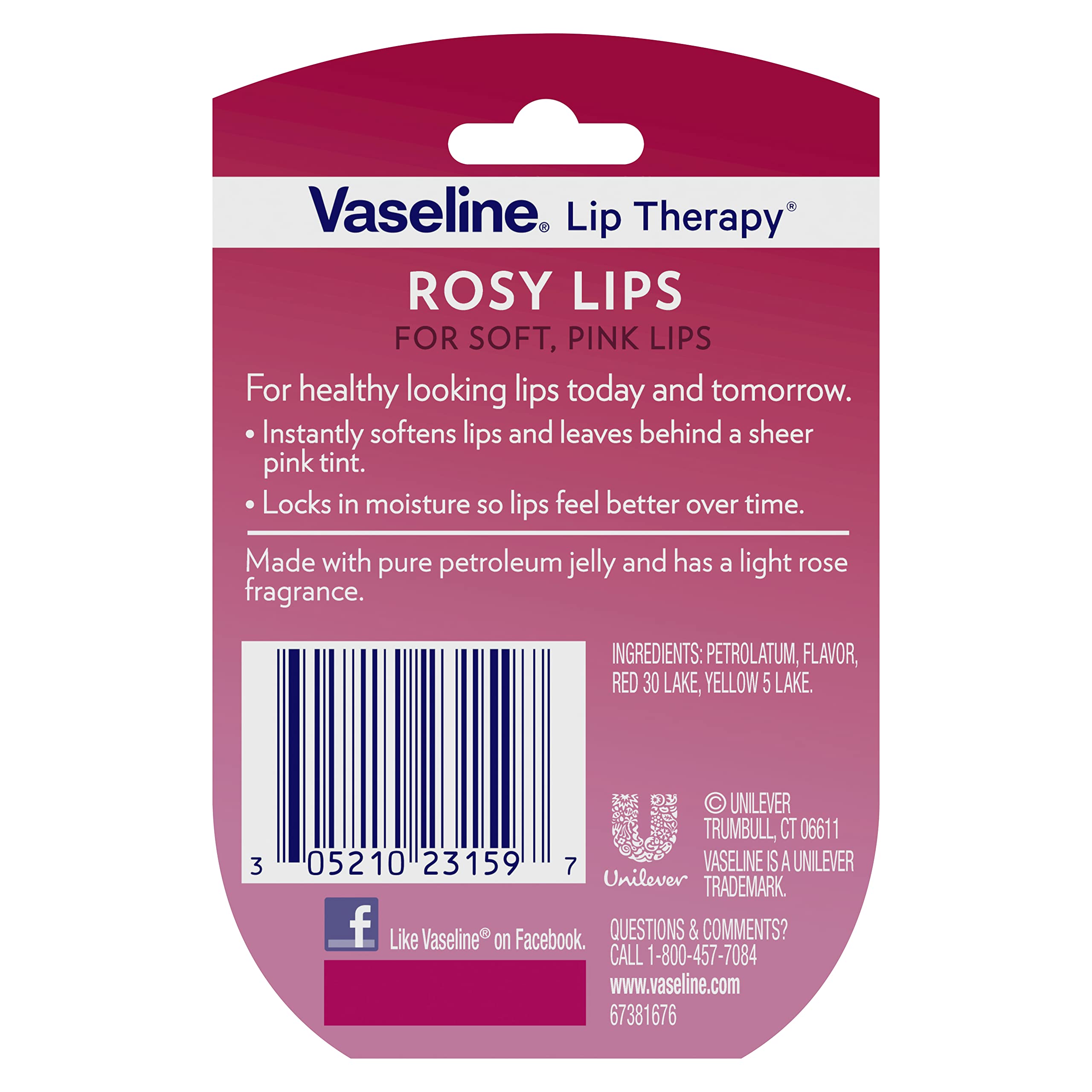 Vaseline Lip Therapy Rosy Lips in a purse for on-the-go moisture