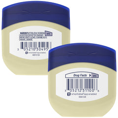 Vaseline Original jar closeup highlights smooth, non-greasy moisture for dry skin.