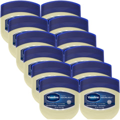 Vaseline Petroleum Jelly Original 1.75 oz pack-12 bottles: travel-ready moisture protection on the go.