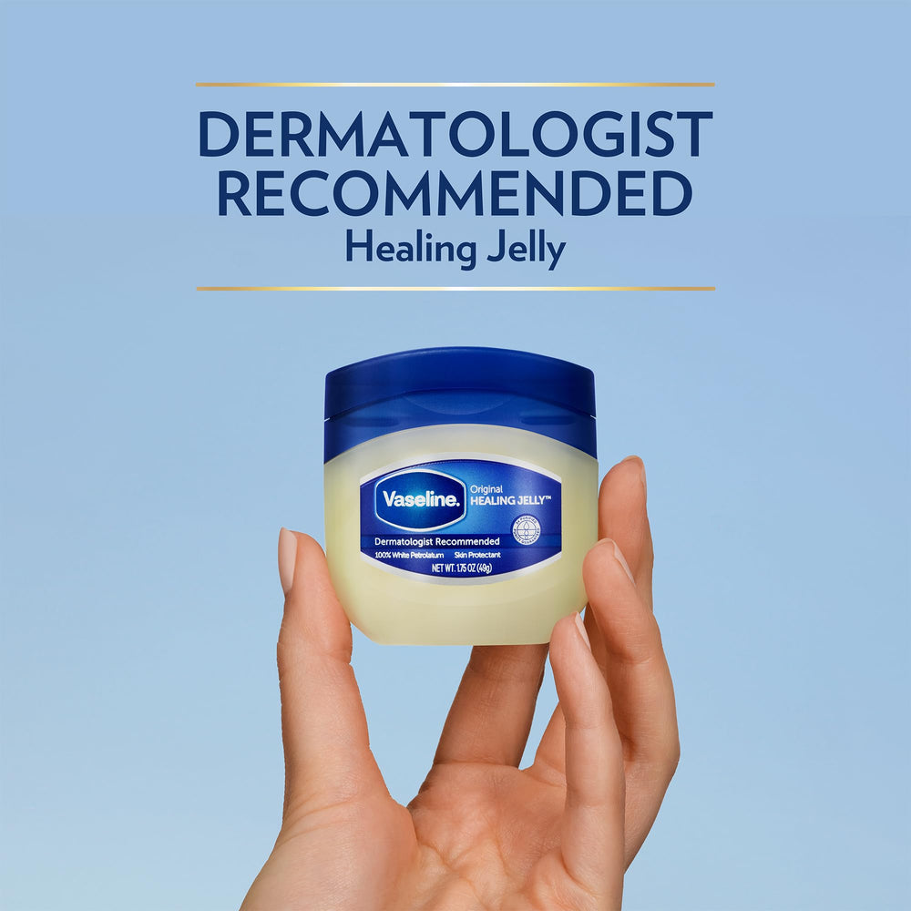 Vaseline Petroleum Jelly Original lip-care: hydrates lips and softens chapped areas.