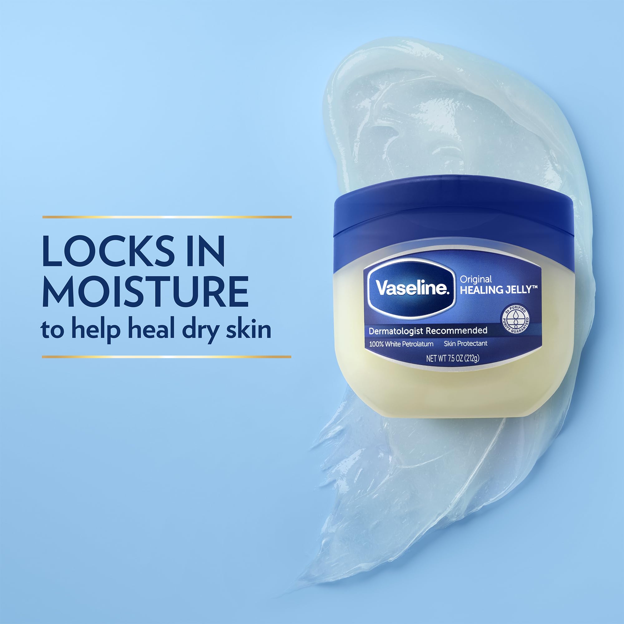 Vaseline Petroleum Jelly Original skin-barrier on burn-scar: shields and aids minor recovery.