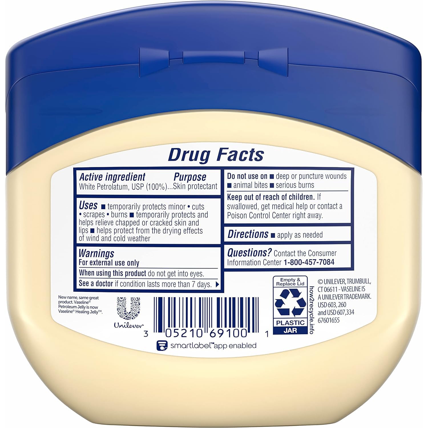 Vaseline Petroleum Jelly application spot-test showing skin barrier support
