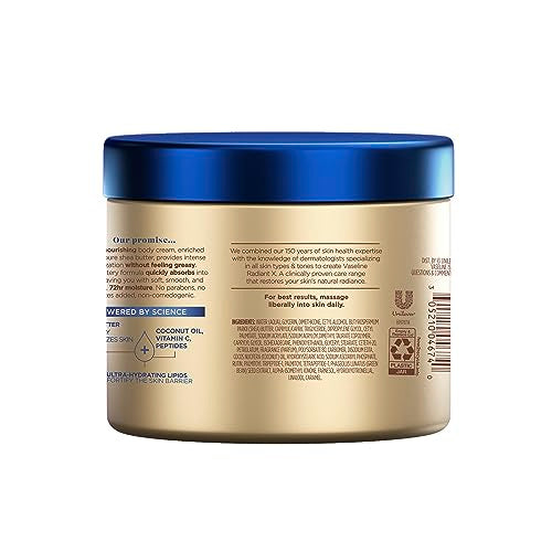 Vaseline Radiant X texture-swirl demonstrates creamy, quick absorbing hydration for daily care