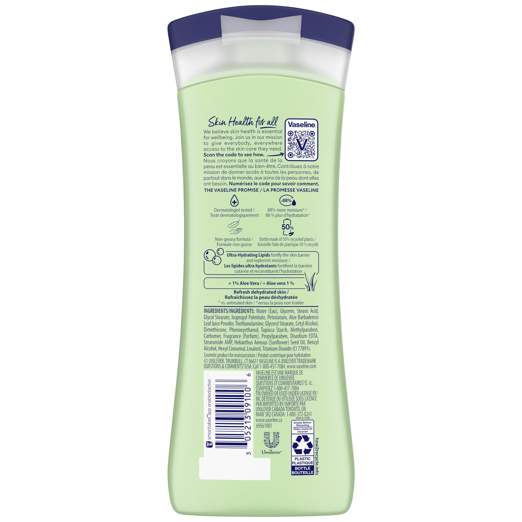 Texture close-up of Vaseline Soothing Hydration shows creamy non-greasy hydration