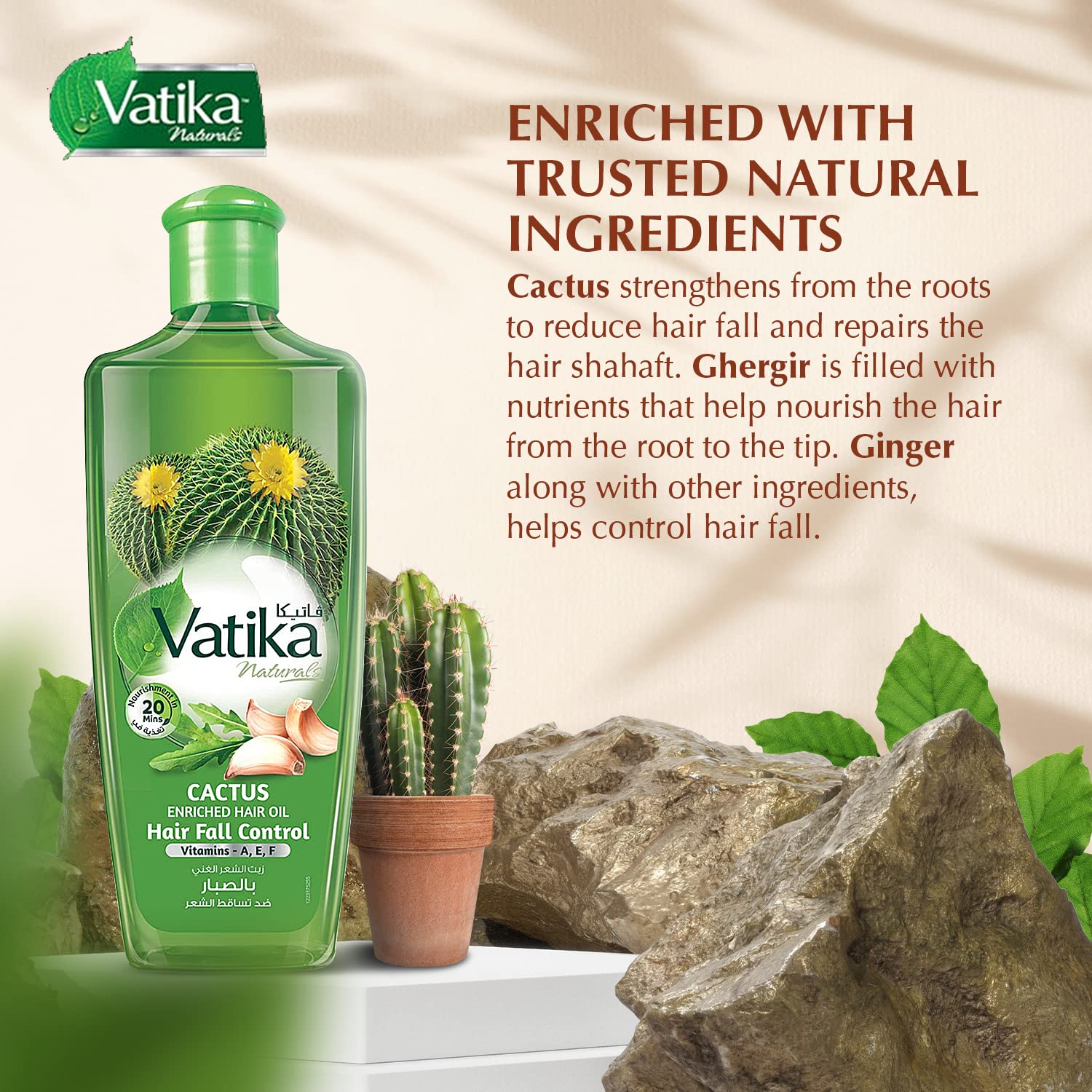 Vatika Naturals Cactus Enriched Hair Oil scalp massage demonstrates absorption and nourishment