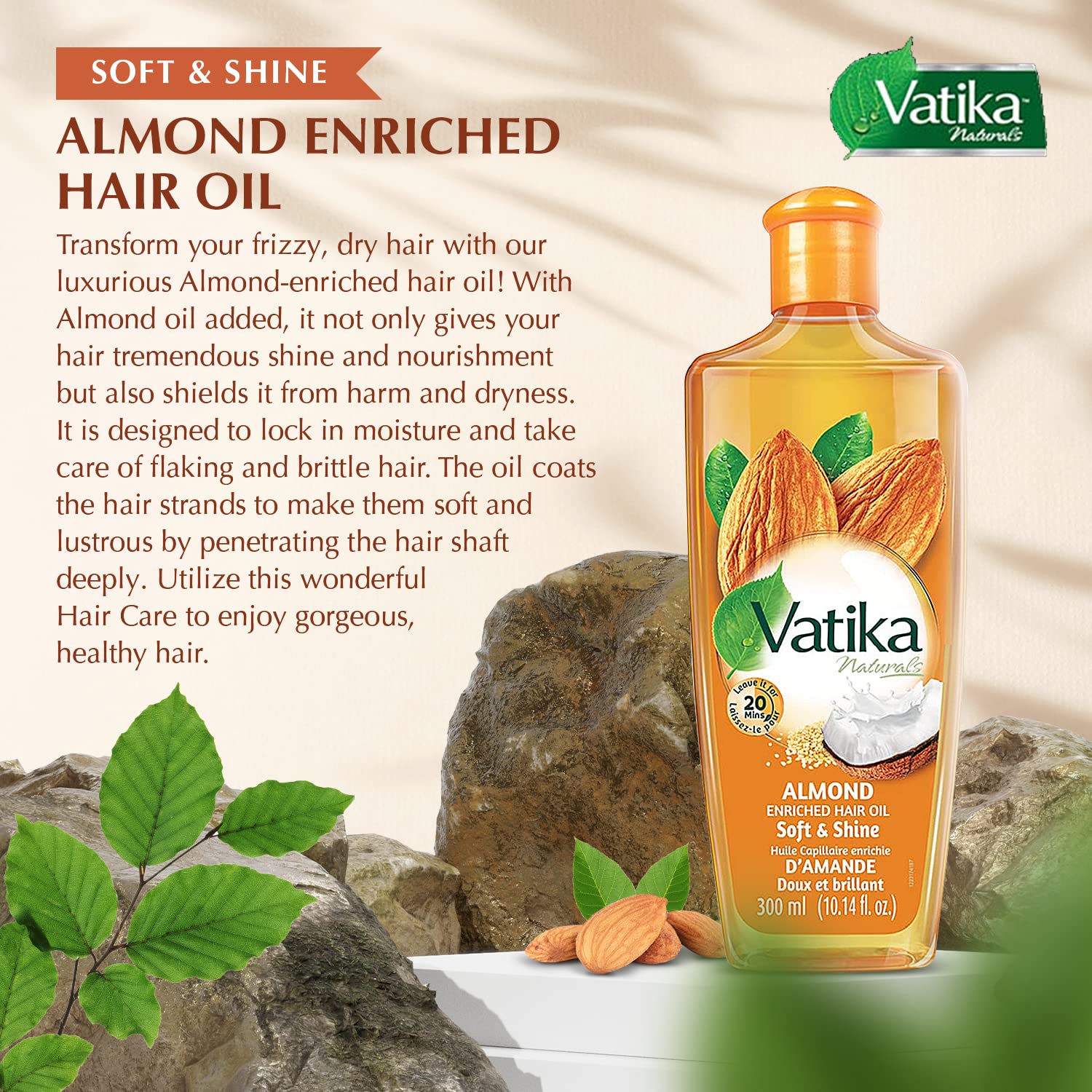 Vatika Naturals Dabur Hair Oil being poured for easy application and absorption.