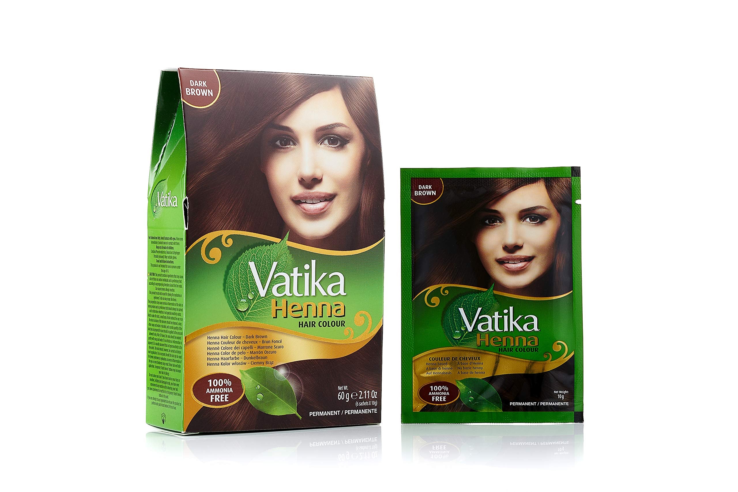 Vatika Naturals dye application with gloves for even coverage.