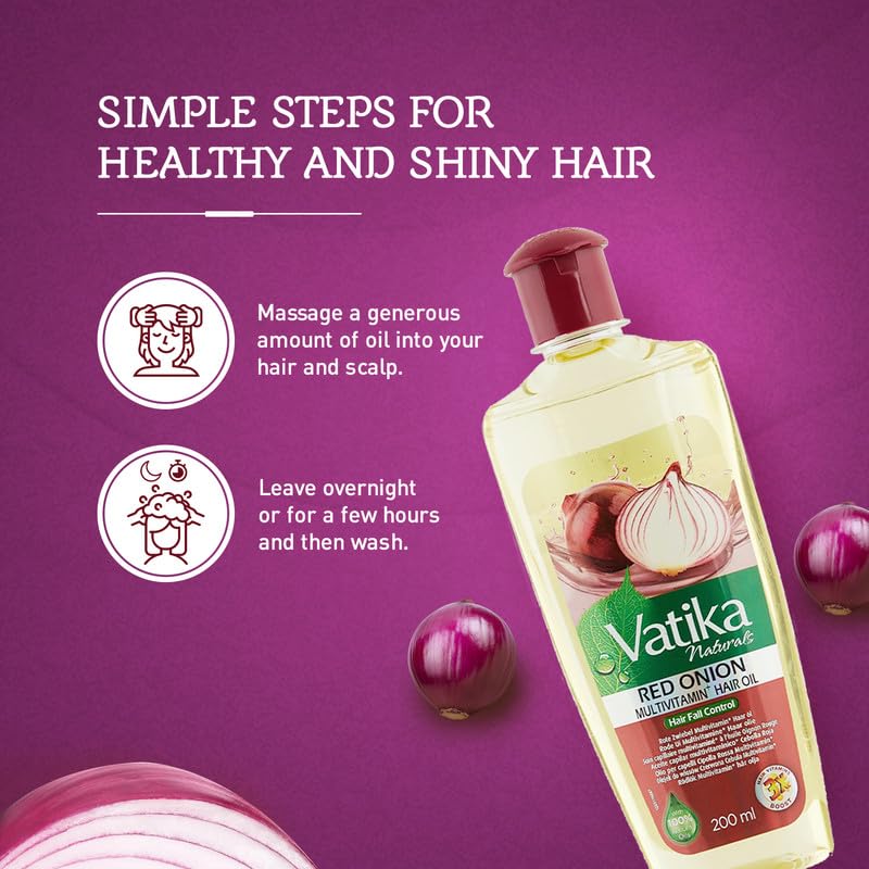 Vatika Naturals rosemary olive oil blend strengthens and shines hair.
