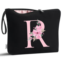 Vavabox A-Z personalized makeup bag front view, travel-ready cosmetics organizer.