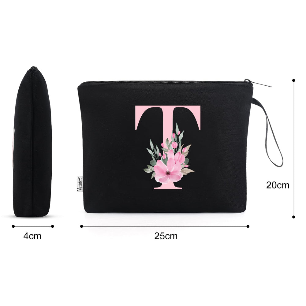 Vavabox A-Z personalized makeup bag side view highlighting compact daily storage for on-the-go use.