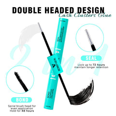 VAVALASH lash bond and seal spiral brush enables even distribution for clean application.