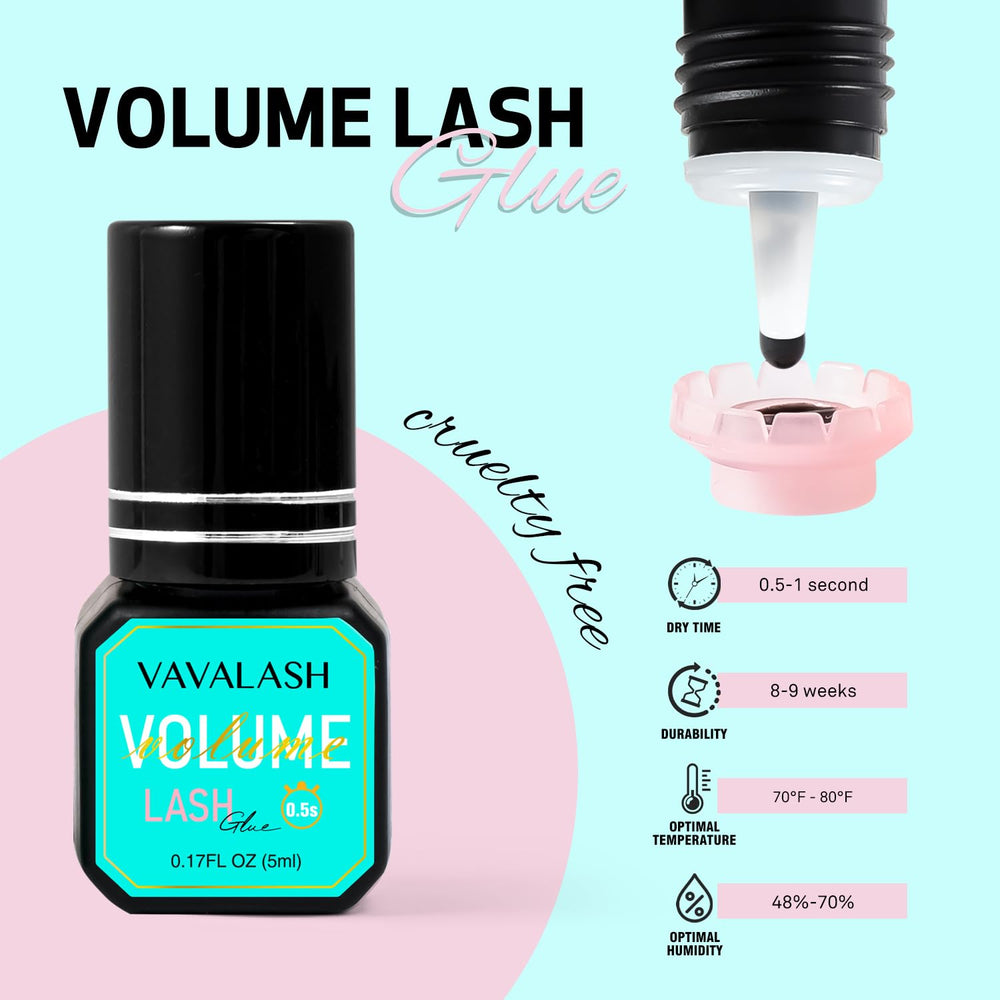 VAVALASH lash extension glue applied to multiple lashes demonstrates up to nine weeks retention.
