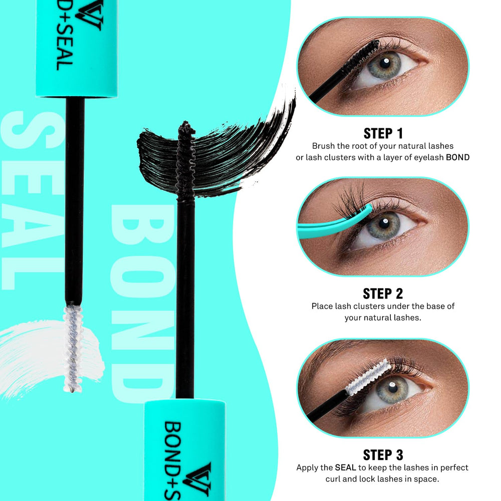 VAVALASH packaging and instructions emphasize clear 2-in-1 lash bonding steps.