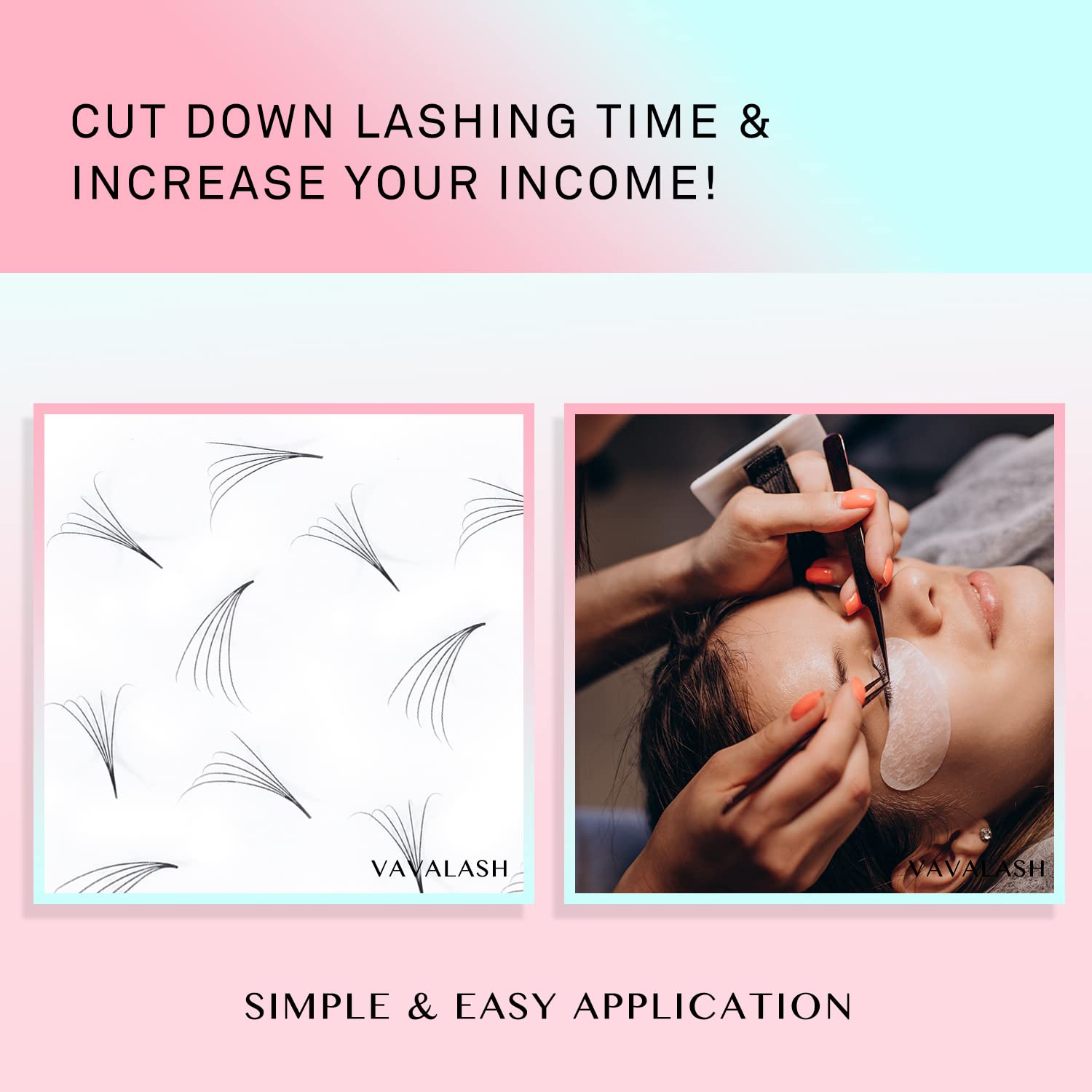 VAVALASH time-saving design helps lash artists work faster and neater.