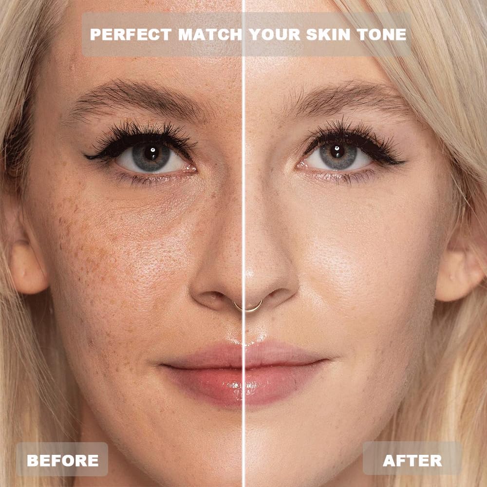VBEYD Foundation 4-in-1 application swirl blends evenly for a demi-matte finish.