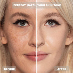 VBEYD Foundation 4-in-1 application swirl blends evenly for a demi-matte finish.