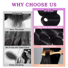 VBOKYD body wave bundles 18-inch closeup weft for versatile styling
