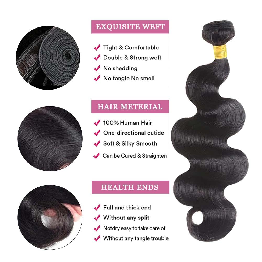 VBOKYD body wave bundles 20-inch on model showing natural movement