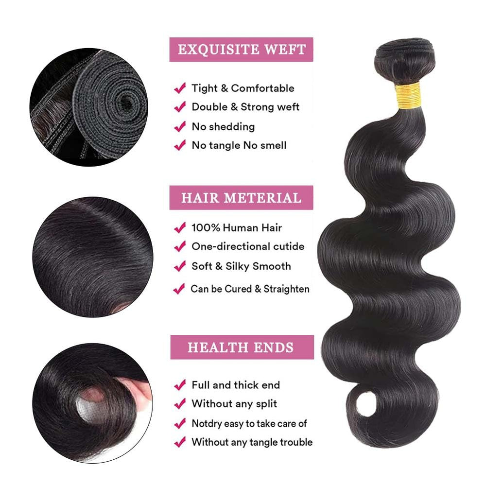 VBOKYD body wave bundles 20-inch on model showing natural movement