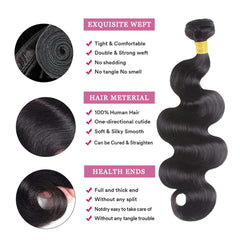 VBOKYD body wave bundles 20-inch on model showing natural movement